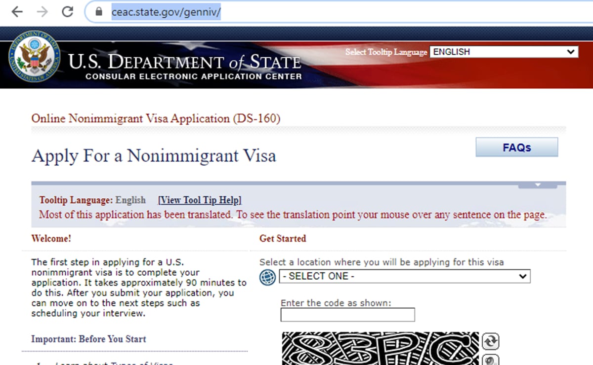 Visa americana: secciones que conforman la solicitud DS-160