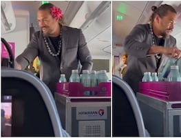 Jason Momoa se hace pasar por asistente de vuelo en avión que iba hacia Hawái