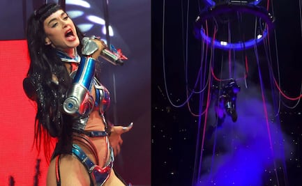 ¡Impactante! Katy Perry se electrocuta en el escenario durante concierto. VIDEO