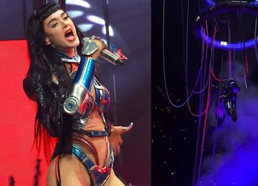 ¡Impactante! Katy Perry se electrocuta en el escenario durante concierto. VIDEO