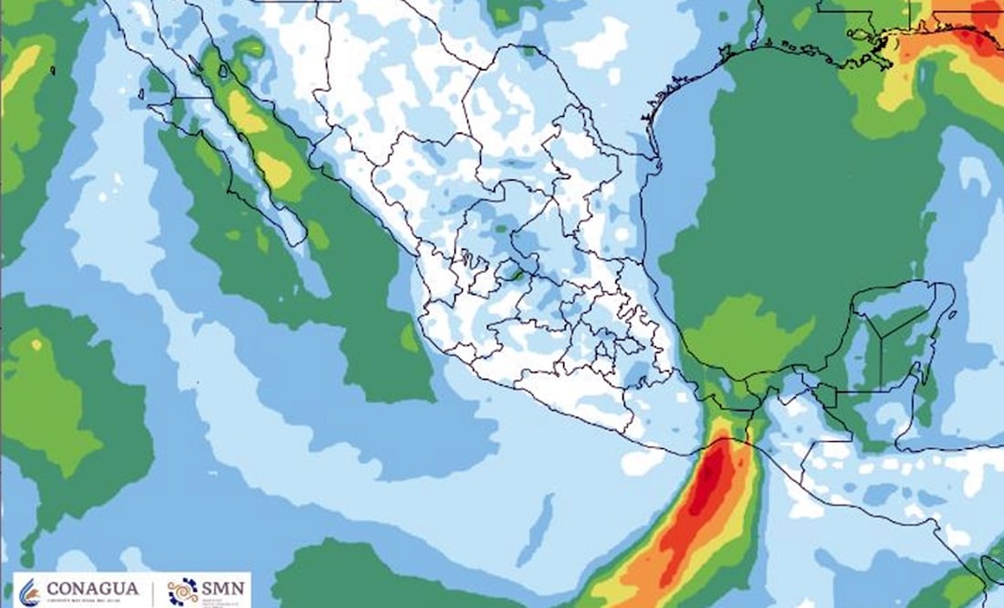 Frente frío 9 provoca lluvias fuertes y frío intenso en el sureste de México. Foto: Servicio Meteorológico Nacional