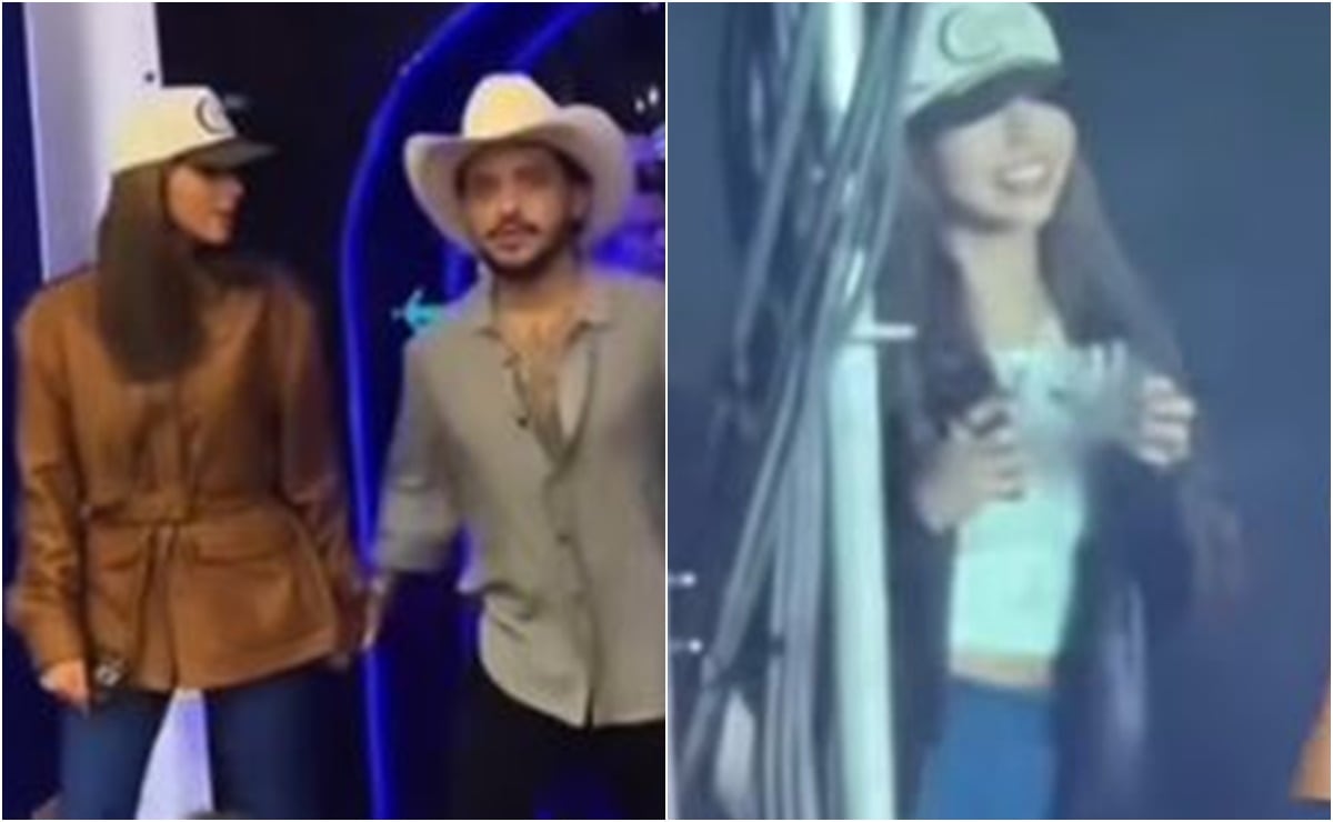 Captan a Ángela Aguilar más feliz que nunca apoyando a Nodal en la Feria de  León