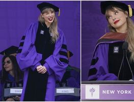Taylor Swift presume toga y título de “doctora”