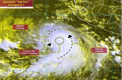 ¡Alerta en el Pacífico! Adrián se intensifica a huracán categoría 1