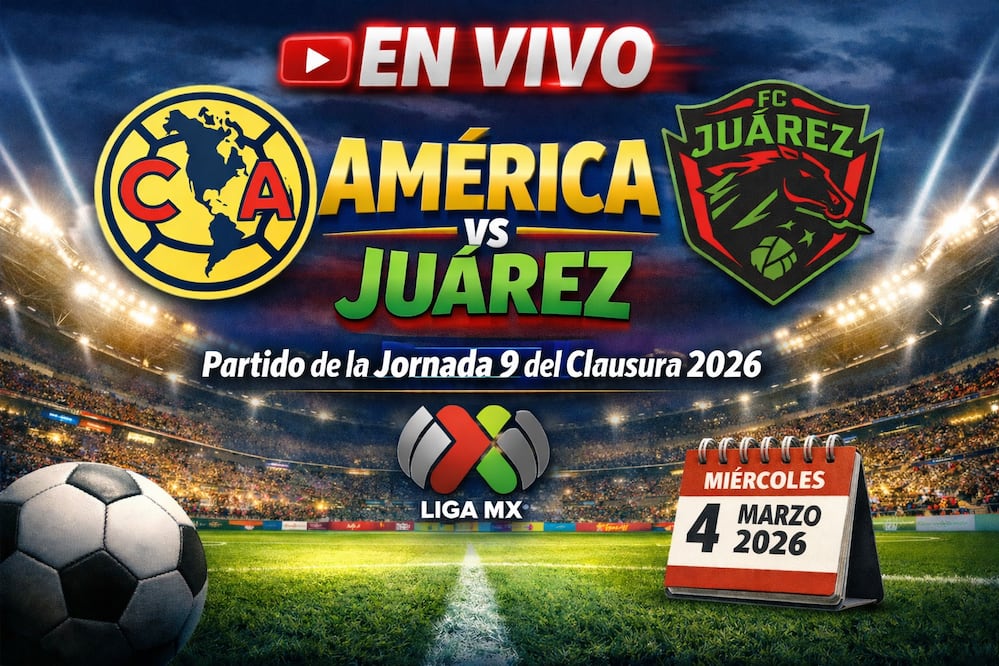 EN VIVO América vs Juárez: dónde ver este miércoles 4 de marzo partido de la jornada 9 del Clausura 2026. Foto: IA