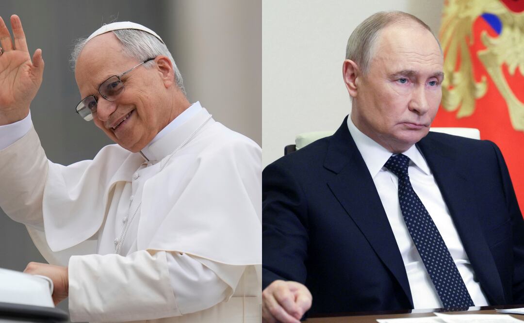 León XIV pide a Putin "un gesto que favorezca la paz" entre Rusia y Ucrania. Foto: AP/AFP
