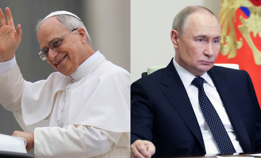 León XIV pide a Putin "un gesto que favorezca la paz" entre Rusia y Ucrania. Foto: AP/AFP