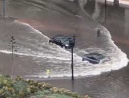Auto Tesla Model 3 desafía las inundaciones de San Diego; "navegó como un barco". VIDEO