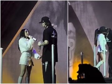 Así fue el primer beso público de Peso Pluma y Nicki Nicole. VIDEO