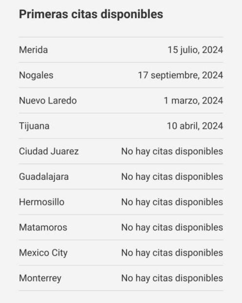 ¿Dónde hay citas para visa americana? Fechas más cercanas para tramitarla