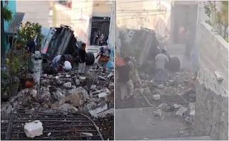 Camión de basura se queda sin frenos, baja por escaleras y termina volcado en Naucalpan; hay 2 lesionados. VIDEO