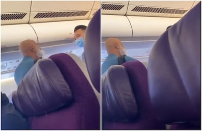 Pasajero de avión causa pánico tras amenazas a la tripulación; "Soy el esclavo de Alá", gritó. VIDEO