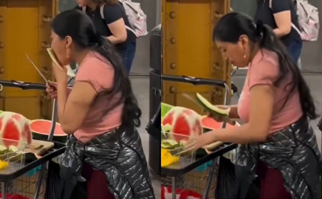 ¿Gentrificación a la inversa? Mujer latina se pone a vender fruta en el metro de Nueva York. Foto: Captura X