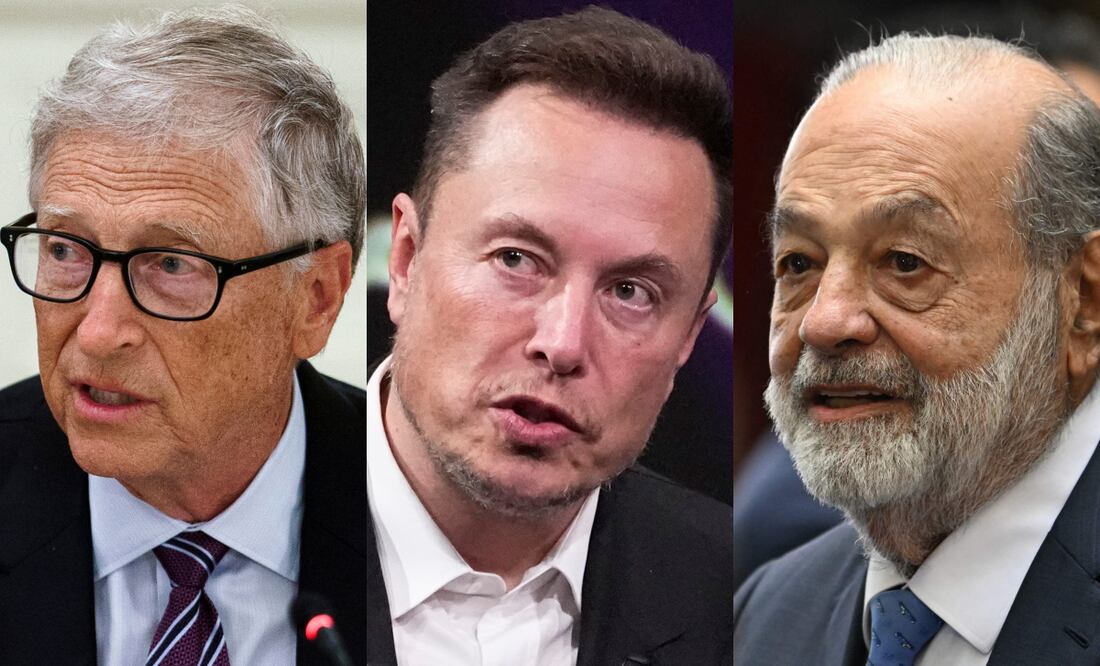 Mientras Elon Musk y Carlos Slim piden trabajar más, Bill Gates y Eric Yuan (CEO de Zoom) predicen semanas laborales de 3 días. Foto: EFE/AP/AFP