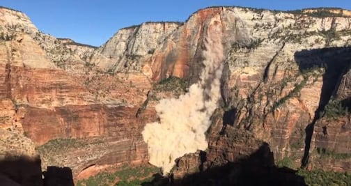 Video. Avalancha de rocas deja 3 heridos en cañón de Utah