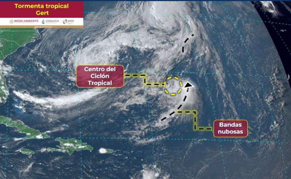 Conagua alerta por tormenta tropical Gert en México. Foto: Conagua