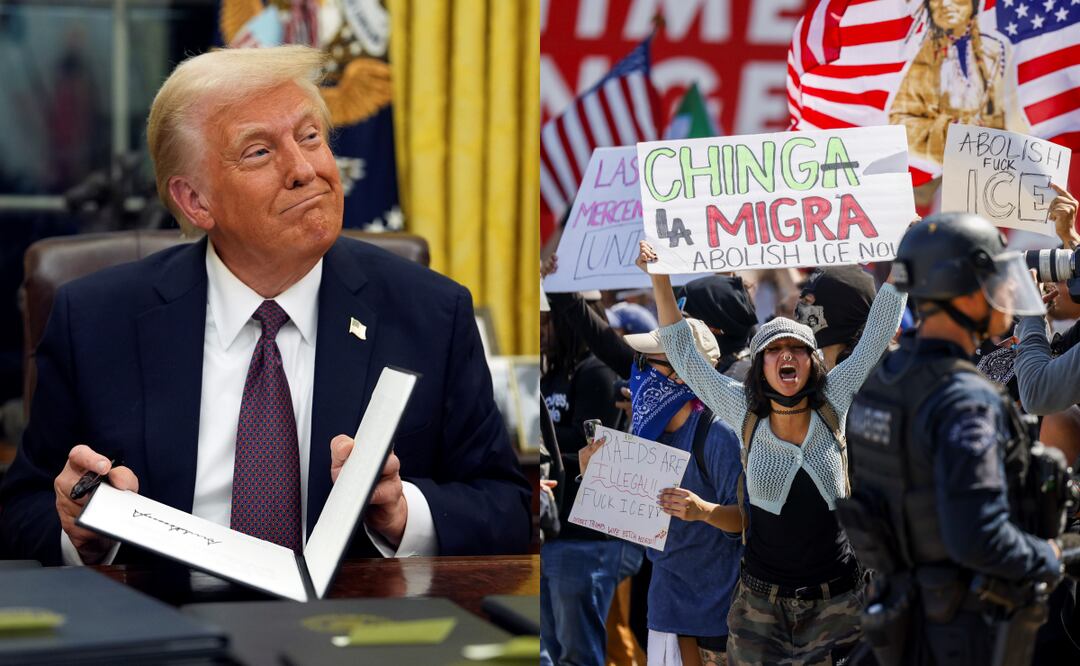 Donald Trump dice que las protestas en Los Ángeles "fortalecen" su determinación de deportar. Foto: AP/EFE