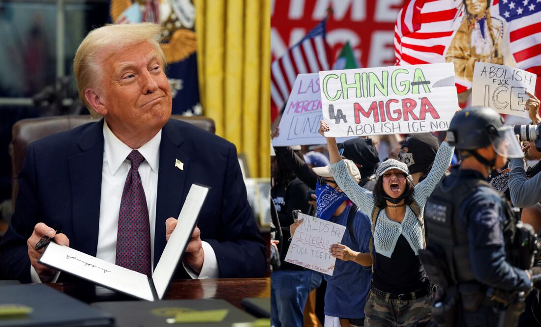Donald Trump dice que las protestas en Los Ángeles "fortalecen" su determinación de deportar. Foto: AP/EFE