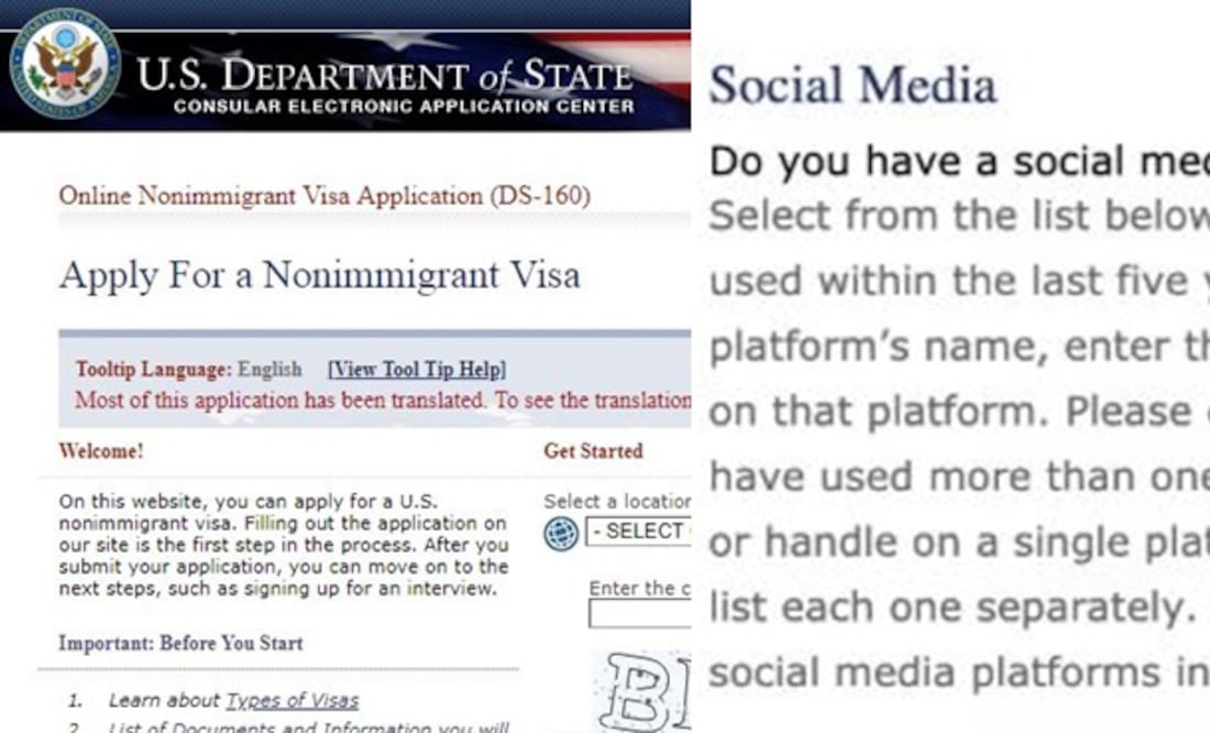 Captura de pantalla: ceac.state.gov