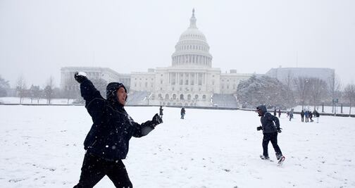 Las fotos de la nevada que 'pintó' de blanco a Washington DC