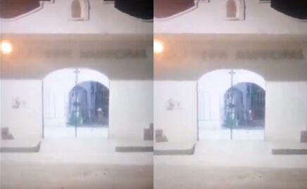 ¡Qué miedo! Captan a niña jugando a media noche en panteón de Puebla. VIDEO