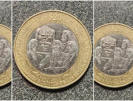 Piden $2.5 millones de pesos por esta moneda conmemorativa de la Constitución mexicana  de $20