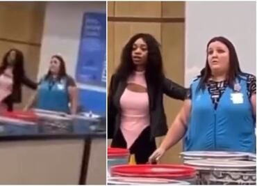 Video. Mujer toma como rehén a empleada de Walmart a punta de pistola