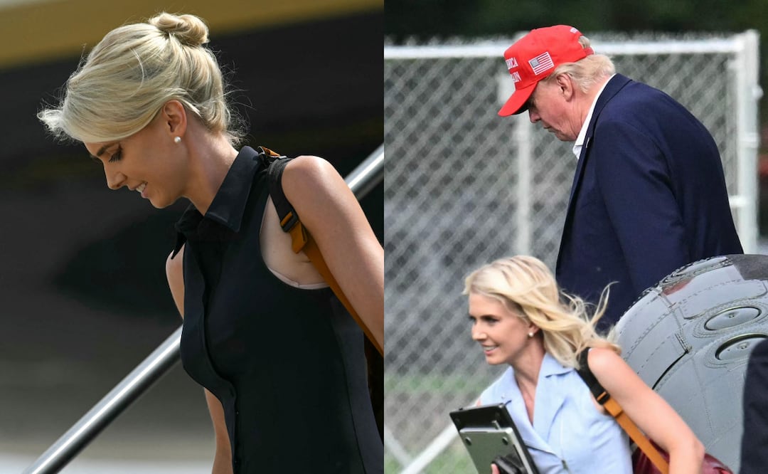 “Es su cómplice”. Resurge video de Natalie Harp escribiendo publicaciones de Trump en Truth Social; cuestionan su relación. Foto: AFP