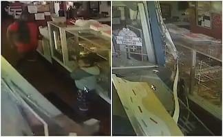 Hombre salva a su hijo de morir atropellado por auto que chocó en tienda 