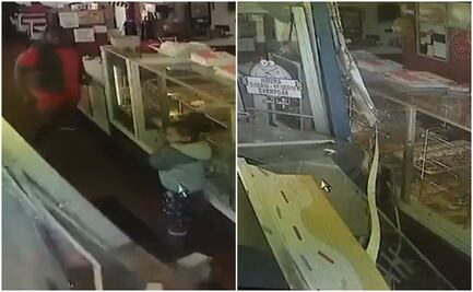 Hombre salva a su hijo de morir atropellado por auto que chocó en tienda 