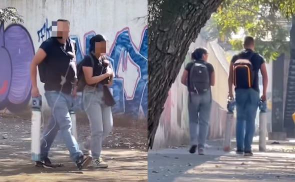 Padres cargan a sus bebés con sus tanques de oxígeno en CDMX y desatan búsqueda para regalarles auto. VIDEO 