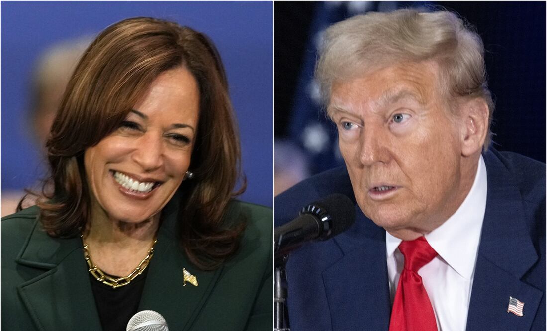 Donald Trump y Kamala Harris cortejan a los votantes latinos a dos semanas de las elecciones. Foto: AP