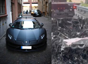Lamborghini de lujo se incendia en plena autopista de Miami. VIDEO