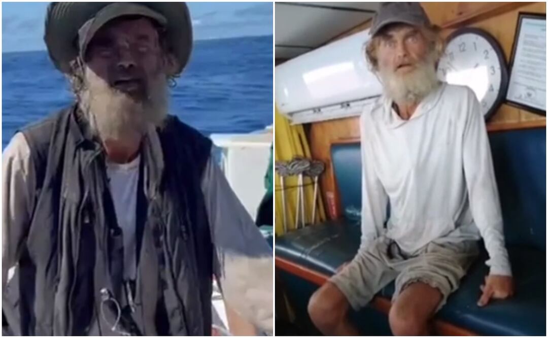 Naufrago y perrita son rescatados del océano pacífico. Fotos tomadas de video