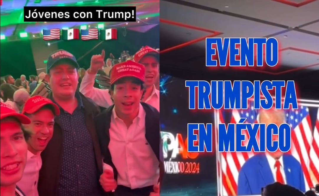 Jóvenes latinos hacen “Evento Trumpista” en México en apoyo al candidato republicano; ¿Están a favor del muro? Foto: Captura TikTok