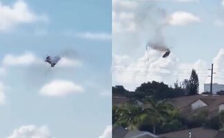 Video. Cuatro hospitalizados por caída de helicóptero sobre un edificio residencial en Florida