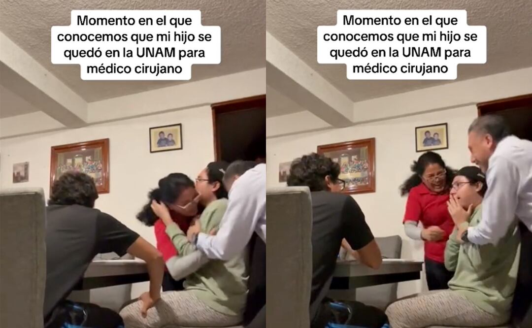 Joven es aceptado en medicina de la UNAM y reacción de sus padres se viraliza. Foto: TikTok