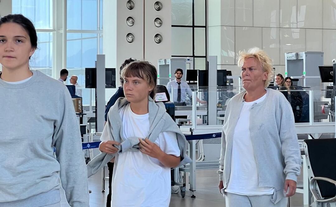 Israel deporta a Greta Thunberg y más de 170 activistas propalestinos hacia Europa tras el bloqueo naval a Gaza. Foto:  EFE/Ministerio Exteriores de Israel