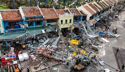 Desastre en Vietnam: Tifón Yagi Cobra 65 vidas y colapsa infraestructuras. (Photo by NHAC NGUYEN / AFP)