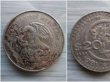 La moneda de 20 pesos de la Cultura Maya que vale hasta $500,000 pesos