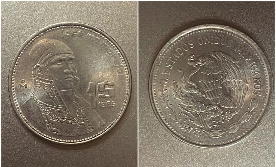 Moneda de $1 peso de Morelos. Foto: Captura / eBay