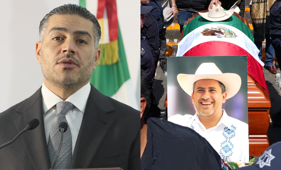 Omar García Harfuch acepta ayuda estadounidense en el caso del alcalde Carlos Manzo asesinado en Uruapan, Michoacán. foto: EFE/AP