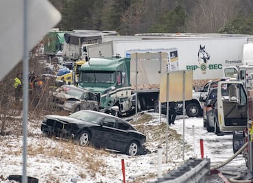 Más de 50 autos involucrados en accidente por tormenta de nieve en Pensilvania