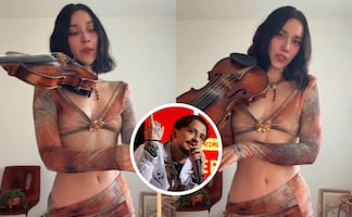 “Con razón perdió la cabeza”: violinista de Nodal enciende redes con sesión en bikini de sirena 