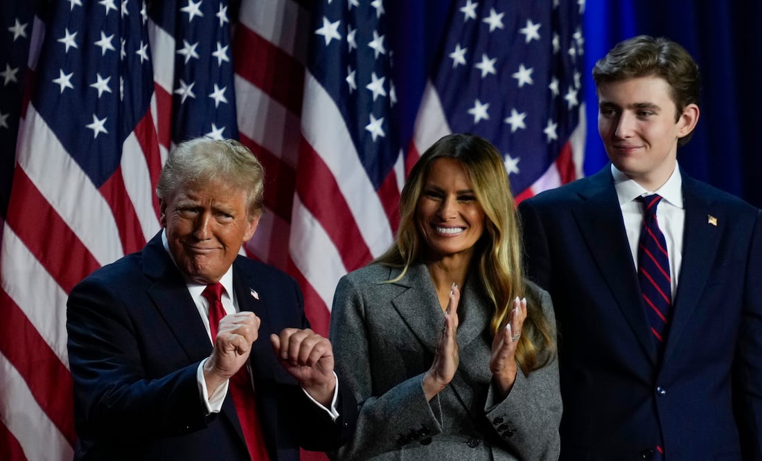 Nuera de Donald Trump habla de la inteligencia de Barron y la forma en que le hizo ganar las elecciones. Foto: AP