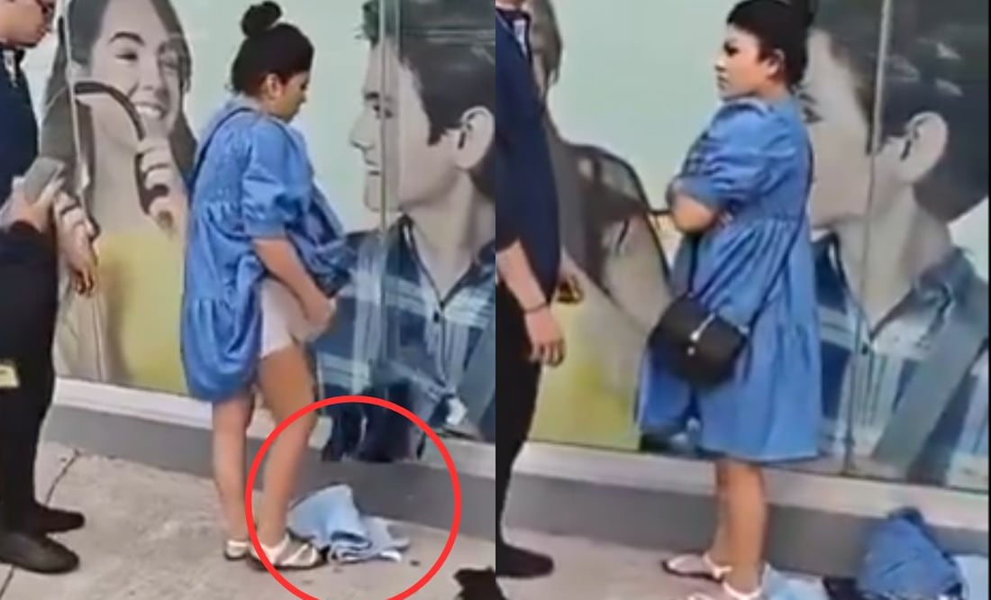 Internautas nombran como 'Lady embarazada' a mujer que fingió gestación para extraer ropa de tienda | Fotos: Video 'X' @XQestendenciaMX