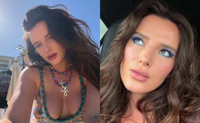El top traslúcido con el que Bella Thorne presume su lencería y figura de impacto