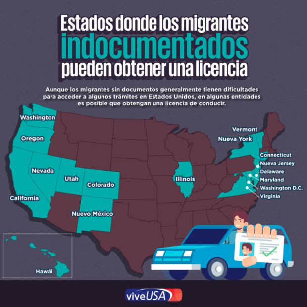 Estados donde los migrantes indocumentados pueden obtener una licencia 
