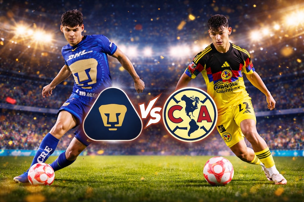 Pumas vs América.Pumas vs América: ¿dónde ver y hora del clásico capitalino este 21 de marzo del Clausura 2026? .  Foto: EFE /IA
