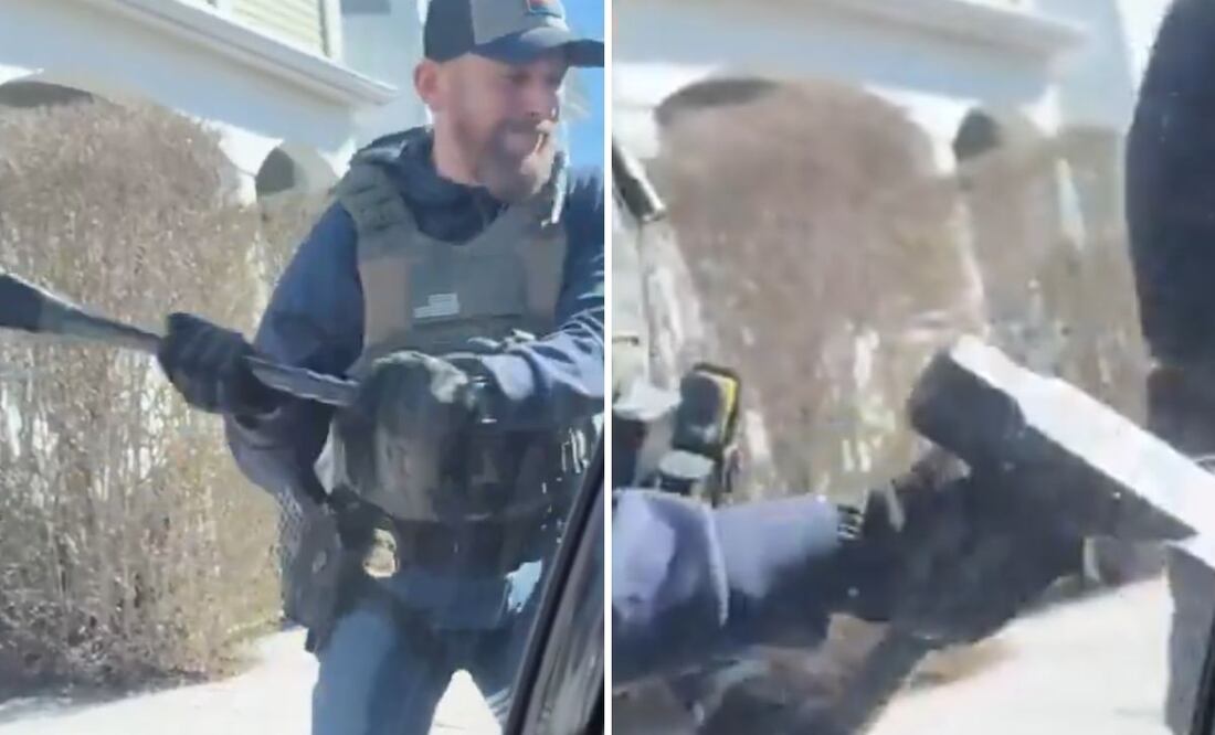 ICE rompe ventana de auto y detiene a migrante sin orden judicial Imágenes: 'X' @PrensaComunitar